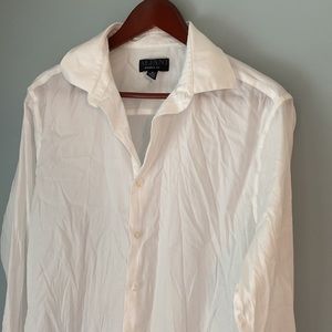 Alfani Athletic Fit White Dress Shirt Size Medium